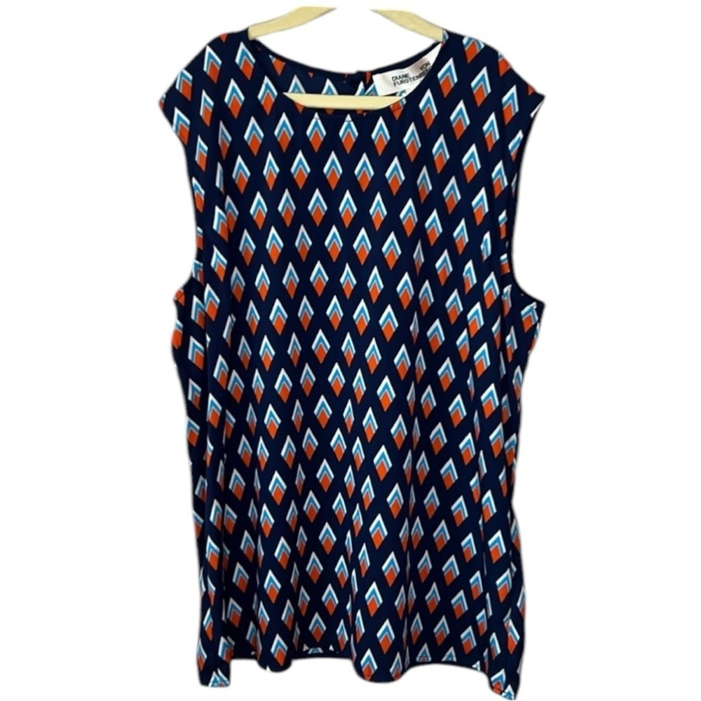 Diane Von Furstenberg Vinor Sleeveless Silk Shell Top Size S In Vienna Orange